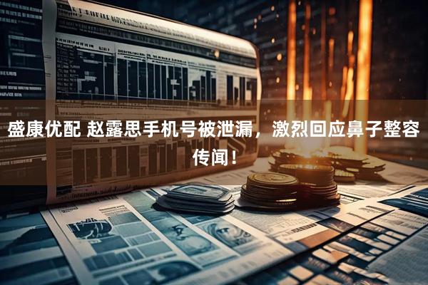 盛康优配 赵露思手机号被泄漏，激烈回应鼻子整容传闻！