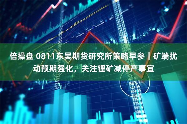 倍操盘 0811东吴期货研究所策略早参｜矿端扰动预期强化，关注锂矿减停产事宜