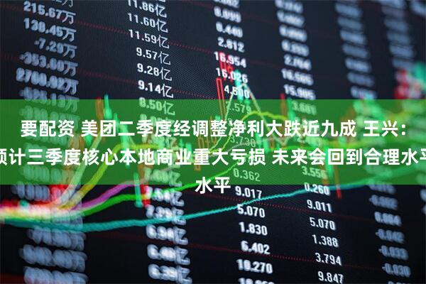 要配资 美团二季度经调整净利大跌近九成 王兴：预计三季度核心本地商业重大亏损 未来会回到合理水平